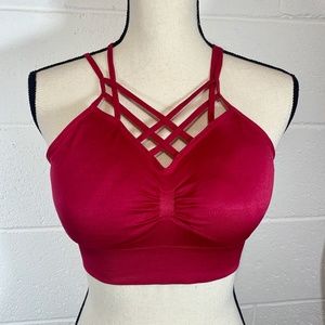 Itzon Strappy Red Sports Bra Small/Medium